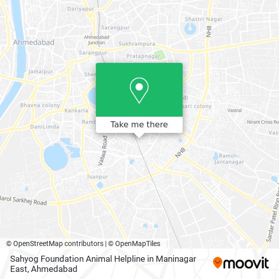 How to get to Sahyog Foundation Animal Helpline in Maninagar East by Bus or  Metro?