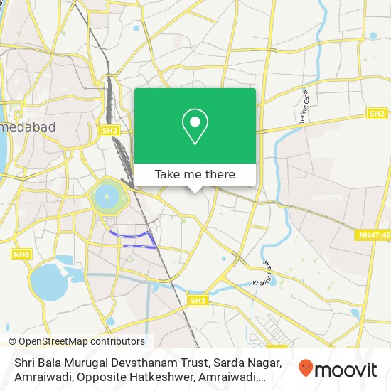 Shri Bala Murugal Devsthanam Trust, Sarda Nagar, Amraiwadi, Opposite Hatkeshwer, Amraiwadi, Ahmedab map