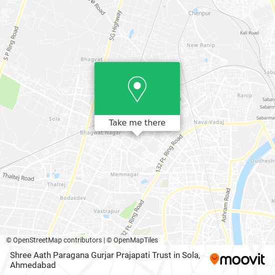 Shree Aath Paragana Gurjar Prajapati Trust in Sola map