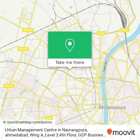 Urban Management Centre in Navrangpura, ahmedabad, Wing A, Level 3,4th Floor, GCP Business Center, map