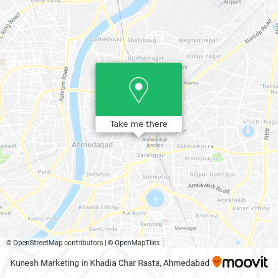 Kunesh Marketing in Khadia Char Rasta map