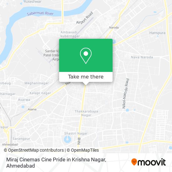 Miraj Cinemas Cine Pride in Krishna Nagar map