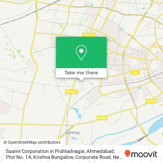 Saanvi Corporation in Prahladnagar, Ahmedabad, Plot No. 14, Krishna Bungalow, Corporate Road, Near map
