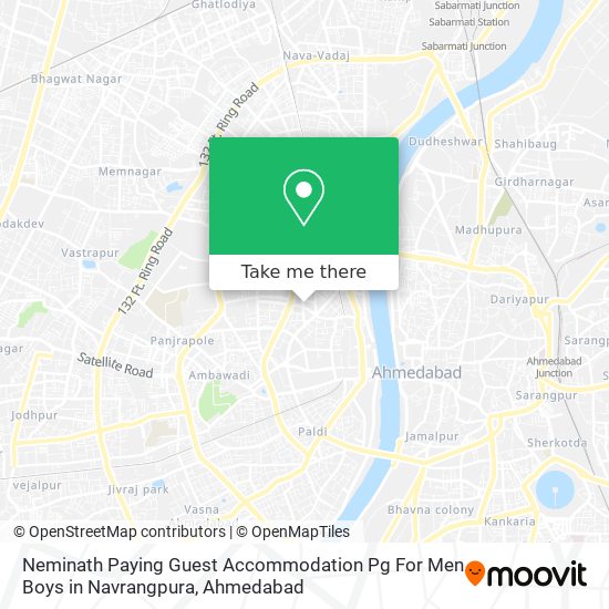 Neminath Paying Guest Accommodation Pg For Men Boys in Navrangpura map