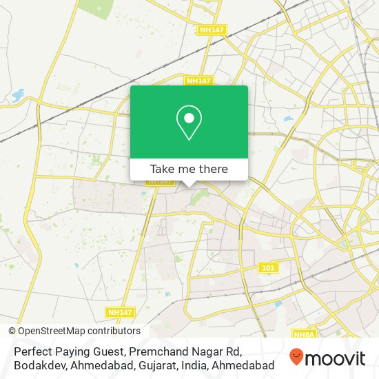 Perfect Paying Guest, Premchand Nagar Rd, Bodakdev, Ahmedabad, Gujarat, India map