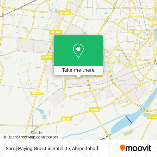 Saroj Paying Guest in Satellite map