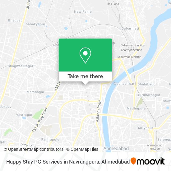 Happy Stay PG Services in Navrangpura map