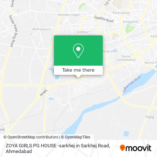 ZOYA GIRLS PG HOUSE -sarkhej in Sarkhej Road map