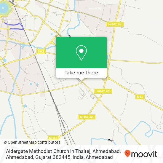 Aldergate Methodist Church in Thaltej, Ahmedabad, Ahmedabad, Gujarat 382445, India map