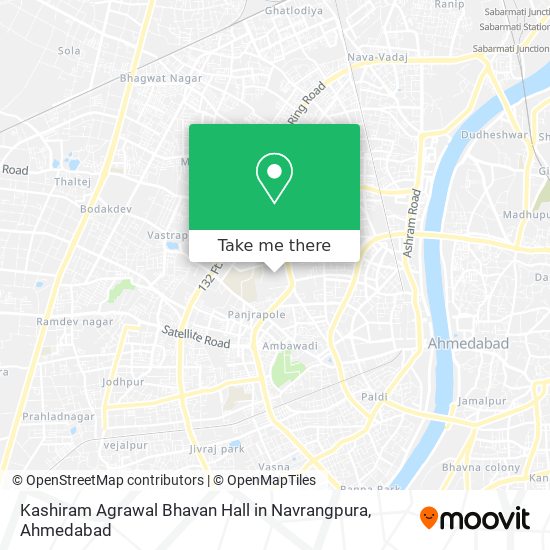 Kashiram Agrawal Bhavan Hall in Navrangpura map