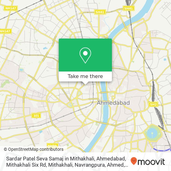 Sardar Patel Seva Samaj in Mithakhali, Ahmedabad, Mithakhali Six Rd, Mithakhali, Navrangpura, Ahmed map