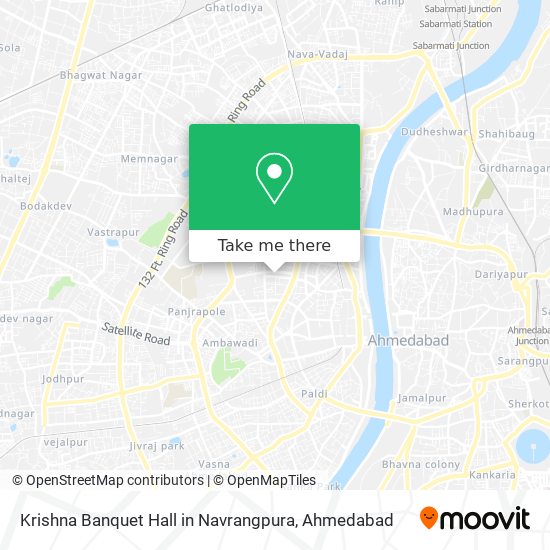 Krishna Banquet Hall in Navrangpura map