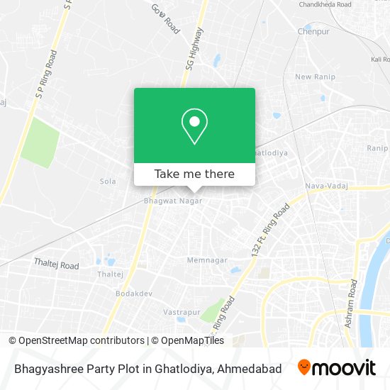 Bhagyashree Party Plot in Ghatlodiya map