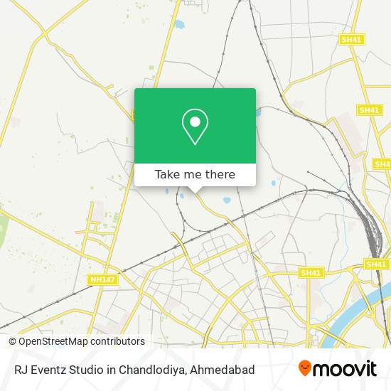 RJ Eventz Studio in Chandlodiya map
