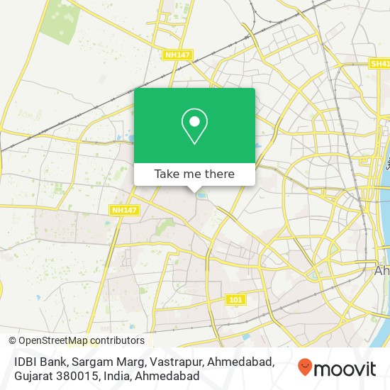 IDBI Bank, Sargam Marg, Vastrapur, Ahmedabad, Gujarat 380015, India map