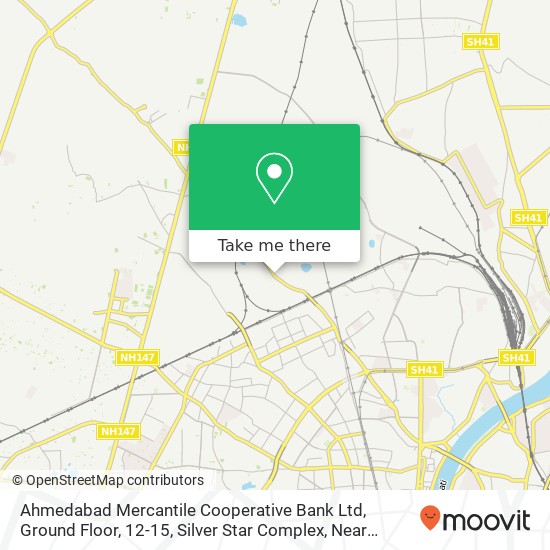 Ahmedabad Mercantile Cooperative Bank Ltd, Ground Floor, 12-15, Silver Star Complex, Near Chandlodi map