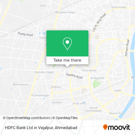 HDFC Bank Ltd in Vejalpur map
