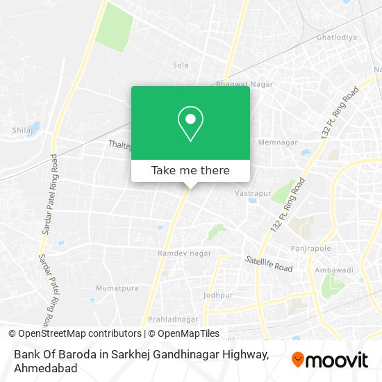 Bank Of Baroda in Sarkhej Gandhinagar Highway map