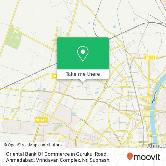 Oriental Bank Of Commerce in Gurukul Road, Ahmedabad, Vrindavan Complex, Nr. Subhash Chowk, Gurukul map