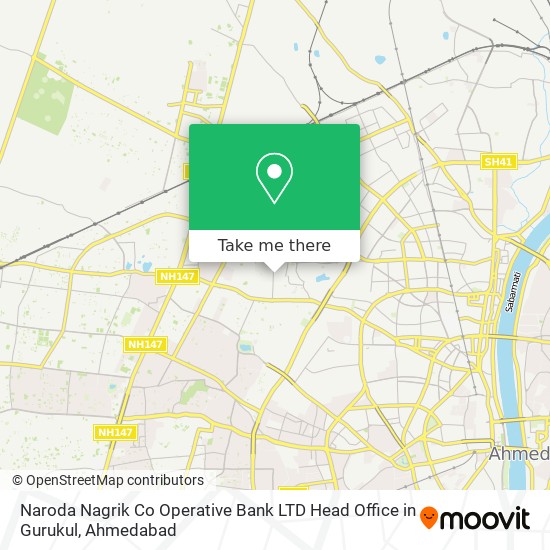 Naroda Nagrik Co Operative Bank LTD Head Office in Gurukul map