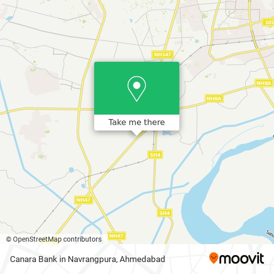 Canara Bank in Navrangpura map