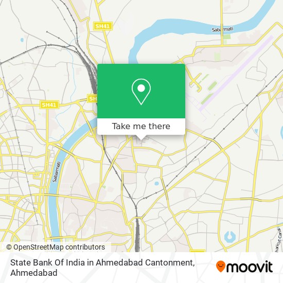 State Bank Of India in Ahmedabad Cantonment map