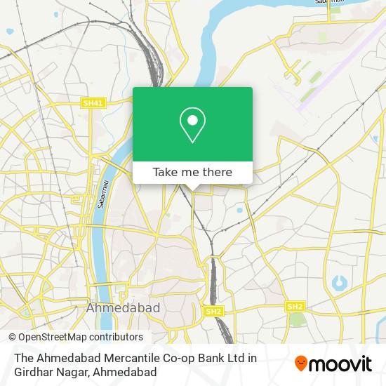 The Ahmedabad Mercantile Co-op Bank Ltd in Girdhar Nagar map