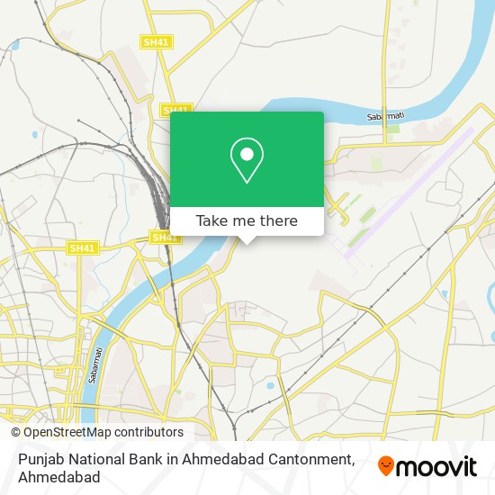 Punjab National Bank in Ahmedabad Cantonment map