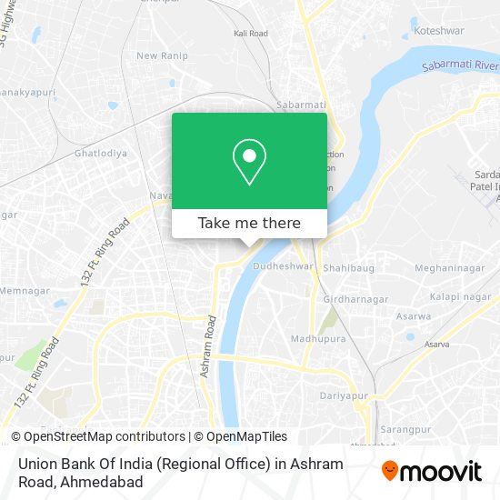 Union Bank Of India (Regional Office) in Ashram Road map