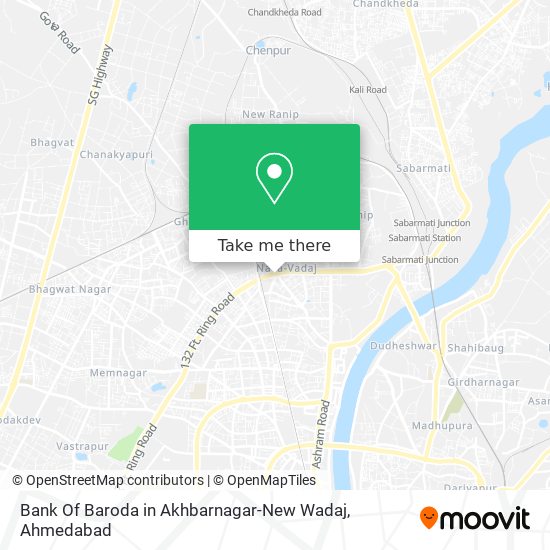 Bank Of Baroda in Akhbarnagar-New Wadaj map