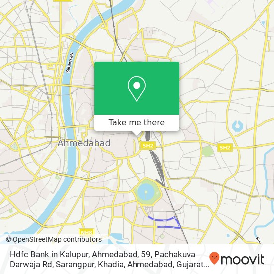 Hdfc Bank in Kalupur, Ahmedabad, 59, Pachakuva Darwaja Rd, Sarangpur, Khadia, Ahmedabad, Gujarat 38 map