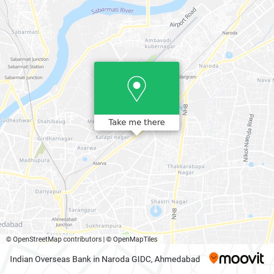 Indian Overseas Bank in Naroda GIDC map