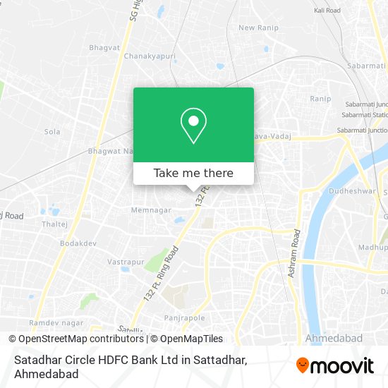 Satadhar Circle HDFC Bank Ltd in Sattadhar map