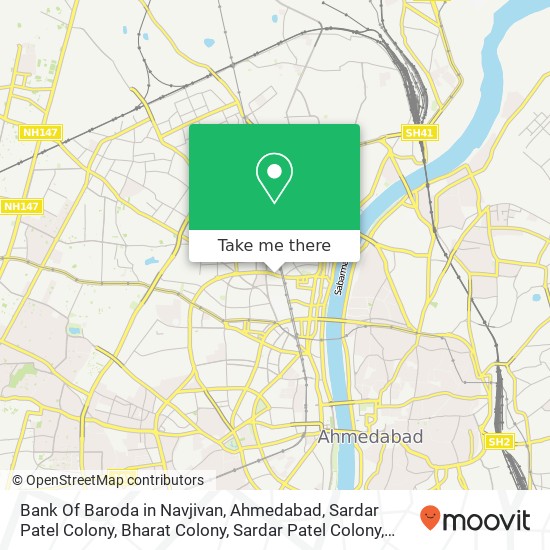 Bank Of Baroda in Navjivan, Ahmedabad, Sardar Patel Colony, Bharat Colony, Sardar Patel Colony, Ahm map