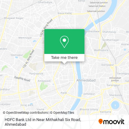 HDFC Bank Ltd in Near Mithakhali Six Road map