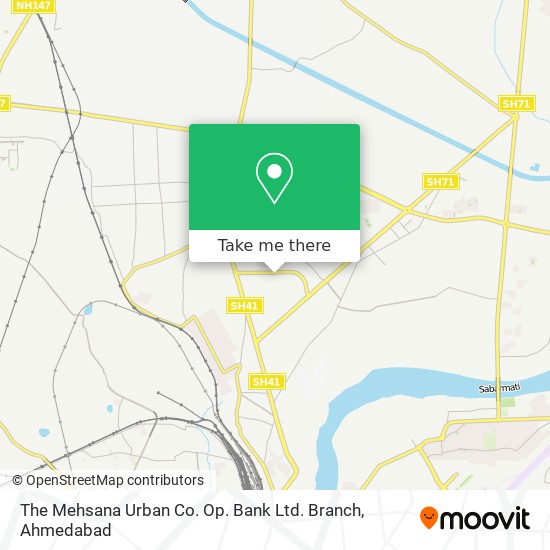 The Mehsana Urban Co. Op. Bank Ltd. Branch map