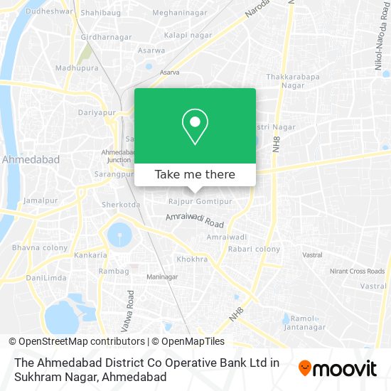 The Ahmedabad District Co Operative Bank Ltd in Sukhram Nagar map