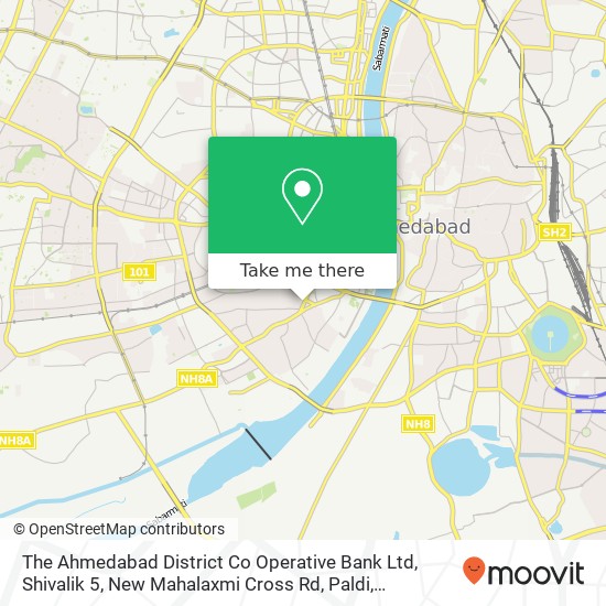 The Ahmedabad District Co Operative Bank Ltd, Shivalik 5, New Mahalaxmi Cross Rd, Paldi, Ahmedabad, map