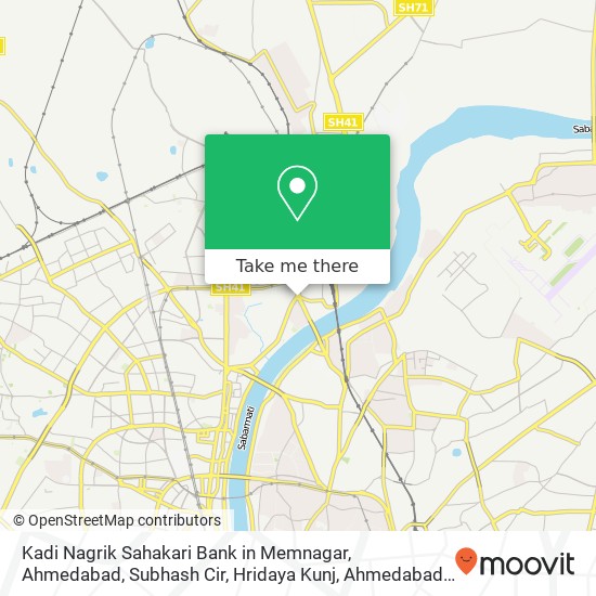 Kadi Nagrik Sahakari Bank in Memnagar, Ahmedabad, Subhash Cir, Hridaya Kunj, Ahmedabad, Gujarat 380 map