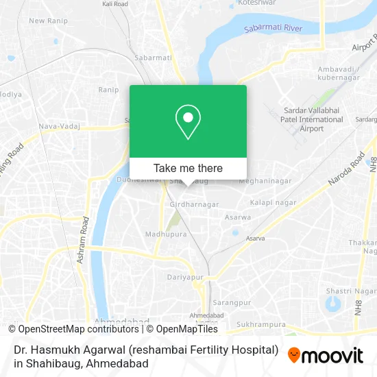 Dr. Hasmukh Agarwal (reshambai Fertility Hospital) in Shahibaug map
