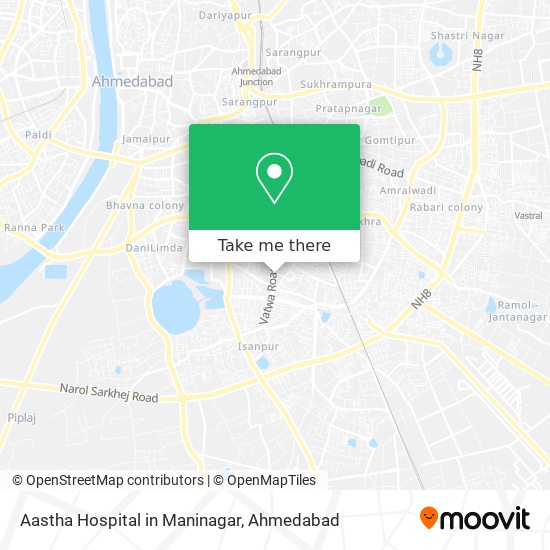 Aastha Hospital in Maninagar map