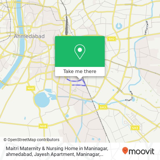 Maitri Maternity & Nursing Home in Maninagar, ahmedabad, Jayesh Apartment, Maninagar, Ahmedabad - 3 map