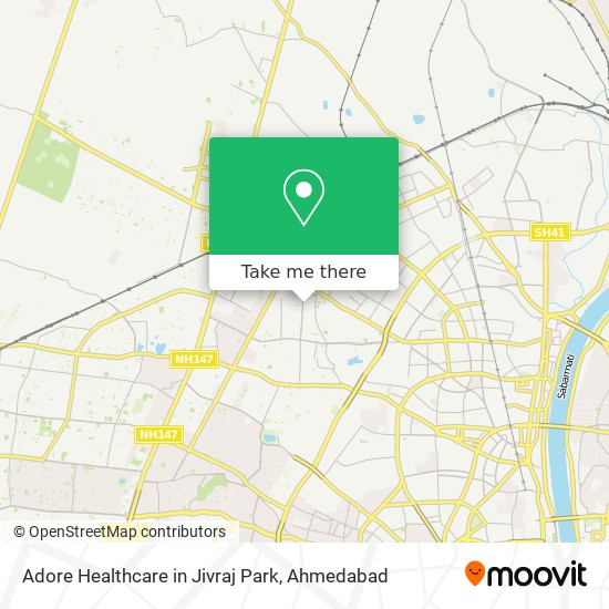 Adore Healthcare in Jivraj Park map