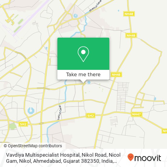 Vavdiya Multispecialist Hospital, Nikol Road, Nicol Gam, Nikol, Ahmedabad, Gujarat 382350, India map