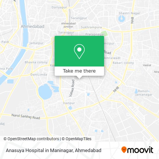 Anasuya Hospital in Maninagar map