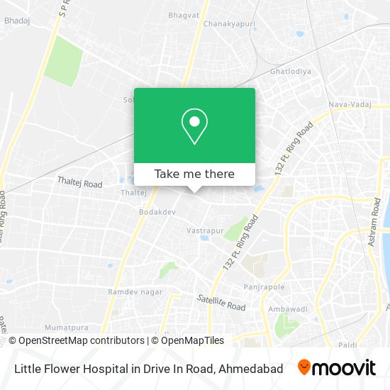 Little Flower Hospital in Drive In Road map