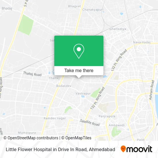 Little Flower Hospital in Drive In Road map