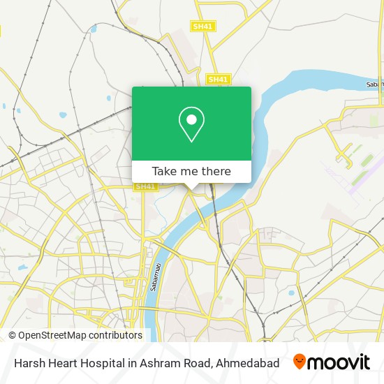 Harsh Heart Hospital in Ashram Road map