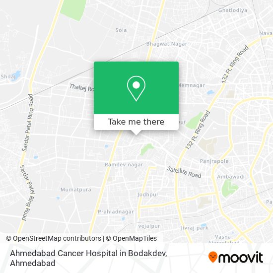 Ahmedabad Cancer Hospital in Bodakdev map