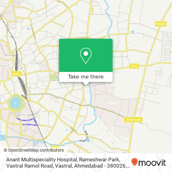 Anant Multispeciality Hospital, Rameshwar Park, Vastral Ramol Road, Vastral, Ahmedabad - 380026, Be map